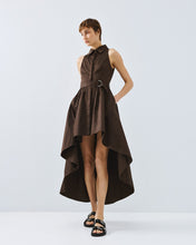 Chocolate High-Low Belted Dress
