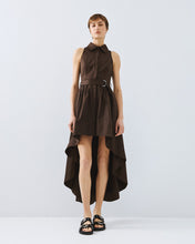 Chocolate High-Low Belted Dress