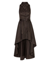 Chocolate High-Low Belted Dress