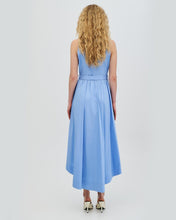 High-Low Belted Dress - Blue
