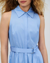 High-Low Belted Dress - Blue