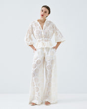 Ivory Broderie Tie-Waist Blouse