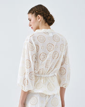 Ivory Broderie Tie-Waist Blouse