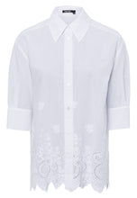 Shirt Blouse in Embroidered Cotton - White