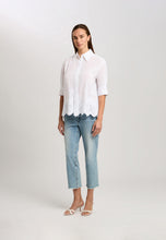 Shirt Blouse in Embroidered Cotton - White