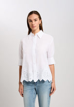 Shirt Blouse in Embroidered Cotton - White