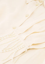 Ivory Pearl Cuff Blouse