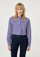 Blue Stripe Heart Blouse