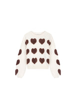 Cream & Brown Heart Knit Jumper