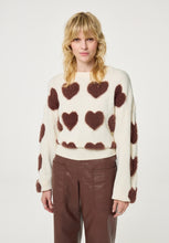 Cream & Brown Heart Knit Jumper