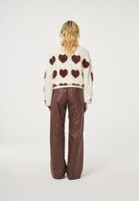 Cream & Brown Heart Knit Jumper