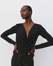 Black Sparkle Cowl Neck Top