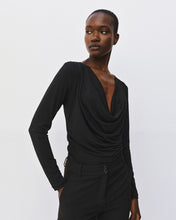 Black Sparkle Cowl Neck Top
