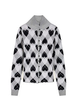 Argyle Heart Knit Cardigan