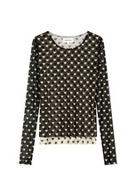 Heart Print Mesh Top