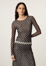 Heart Print Mesh Top