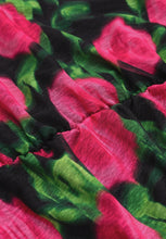 Pink Rose Print Mesh Midi Skirt