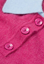 Pink Contrast Collar Knit Polo