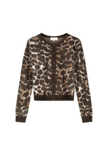 Animal Print Fluffy Knit Cardigan