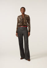Animal Print Fluffy Knit Cardigan
