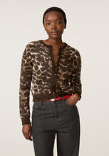Animal Print Fluffy Knit Cardigan