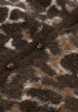 Animal Print Fluffy Knit Cardigan