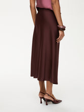Fluid Satin Midi Skirt - Bordeaux