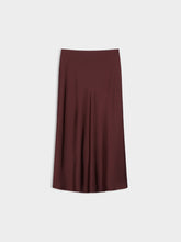 Fluid Satin Midi Skirt - Bordeaux