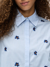 Embroidered Floral Stripe Shirt