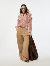 Heart Print Ruffle Blouse