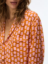 Orange Pineapple Print Shirt