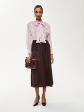 Blush Satin Pussy-Bow Shirt