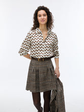 Printed Button-Up Blouse with Collar