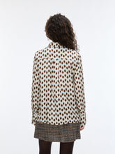 Printed Button-Up Blouse with Collar