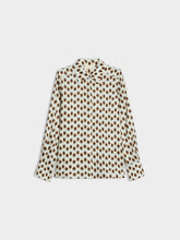 Printed Button-Up Blouse with Collar