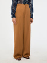 Camel Wide Leg Tailored Trousers