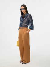 Camel Wide Leg Tailored Trousers