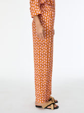 Orange Pineapple Print Wide Leg Trousers