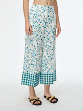 Blue Floral Print Wide Leg Trousers