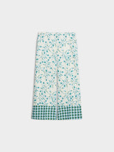 Blue Floral Print Wide Leg Trousers