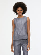 Grey Pinstripe Sleeveless Top