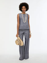 Grey Pinstripe Sleeveless Top
