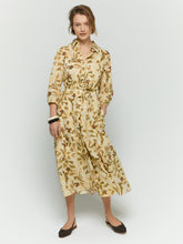 Printed Shirt Dress - Beige