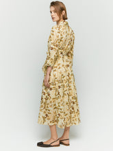 Printed Shirt Dress - Beige