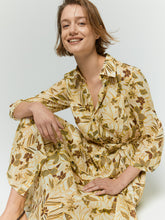 Printed Shirt Dress - Beige