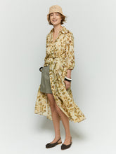 Printed Shirt Dress - Beige