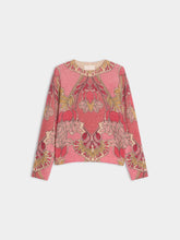 Pink Ornamental Floral Knit Jumper