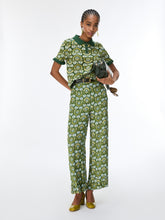 Iblues Vertice Green Pattern Knit Polo Top