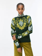 Forest Green Floral Knit Jumper