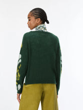 Forest Green Floral Knit Jumper